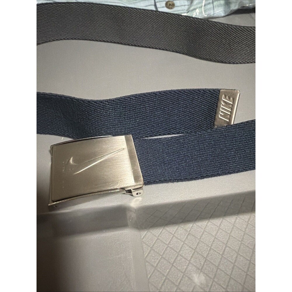 NIKE GOLF MEN'S REVERSIBLE Adjustable Web Belt Navy And Grey 34-36